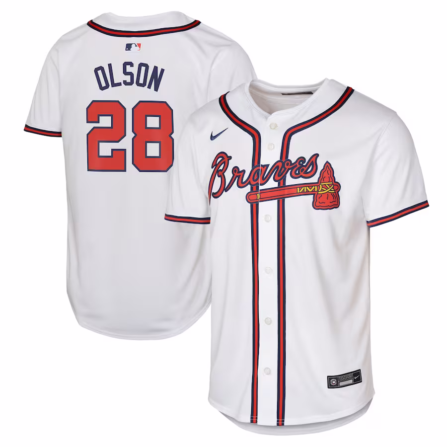 Youth Atlanta Braves Matt Olson Nike White Home Limited Player Jersey - Puhuasuan