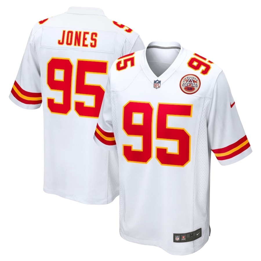 Men's Kansas City Chiefs Chris Jones Nike White  Game Jersey - Puhuasuan