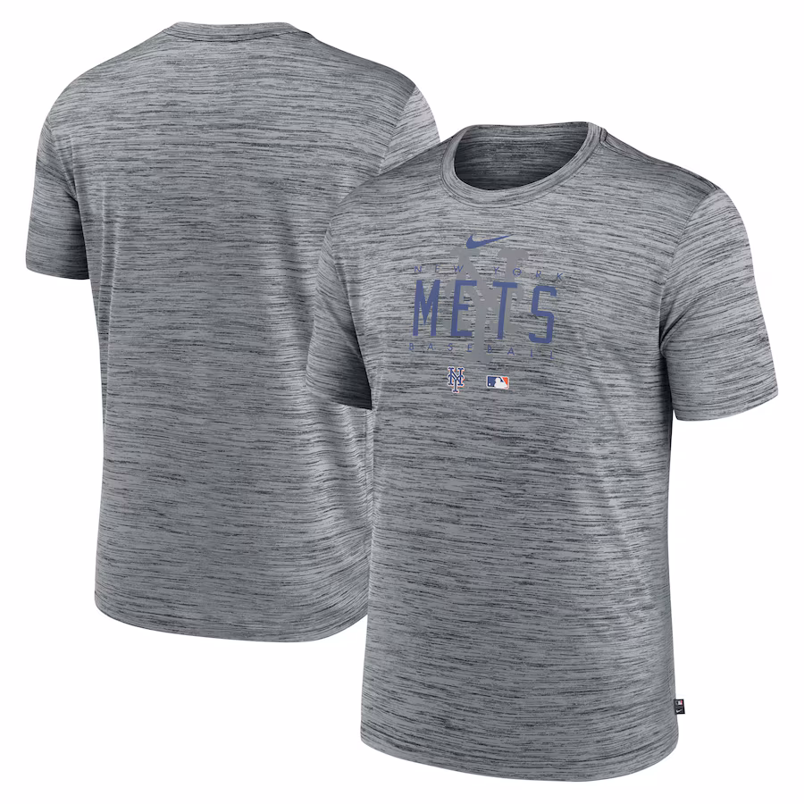 Men's New York Mets Nike Heather Gray Authentic Collection Velocity Performance Practice T-Shirt - Puhuasuan