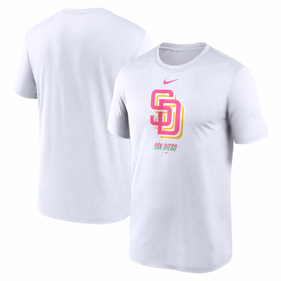 Men's San Diego Padres Nike White City Connect Logo T-Shirt - Puhuasuan