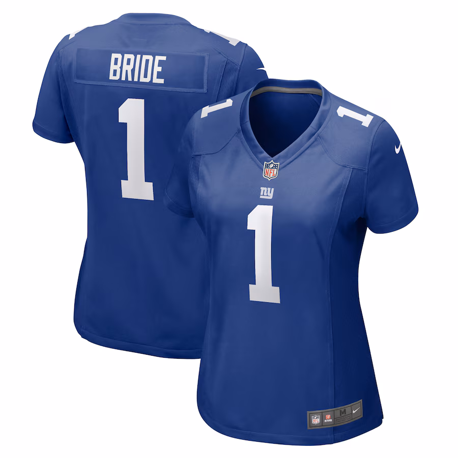 Women's New York Giants Number 1 Bride Nike Royal Game Jersey - Puhuasuan