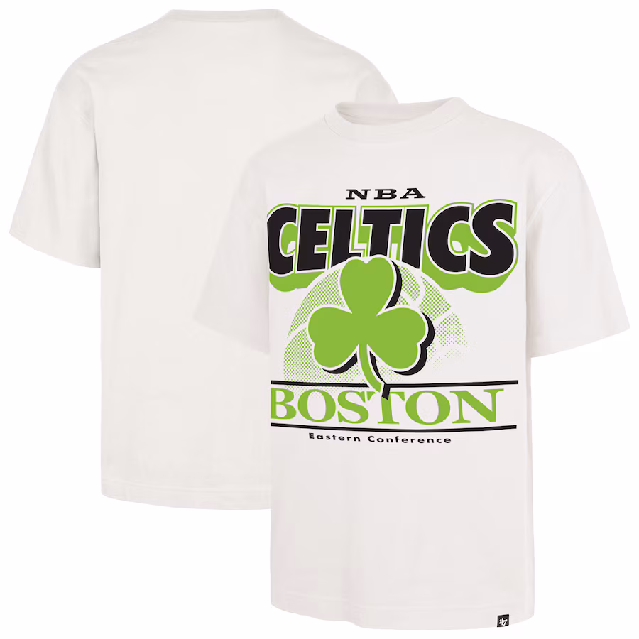 Men's Boston Celtics  '47 White City Edition Shifty Foundation T-Shirt - Puhuasuan