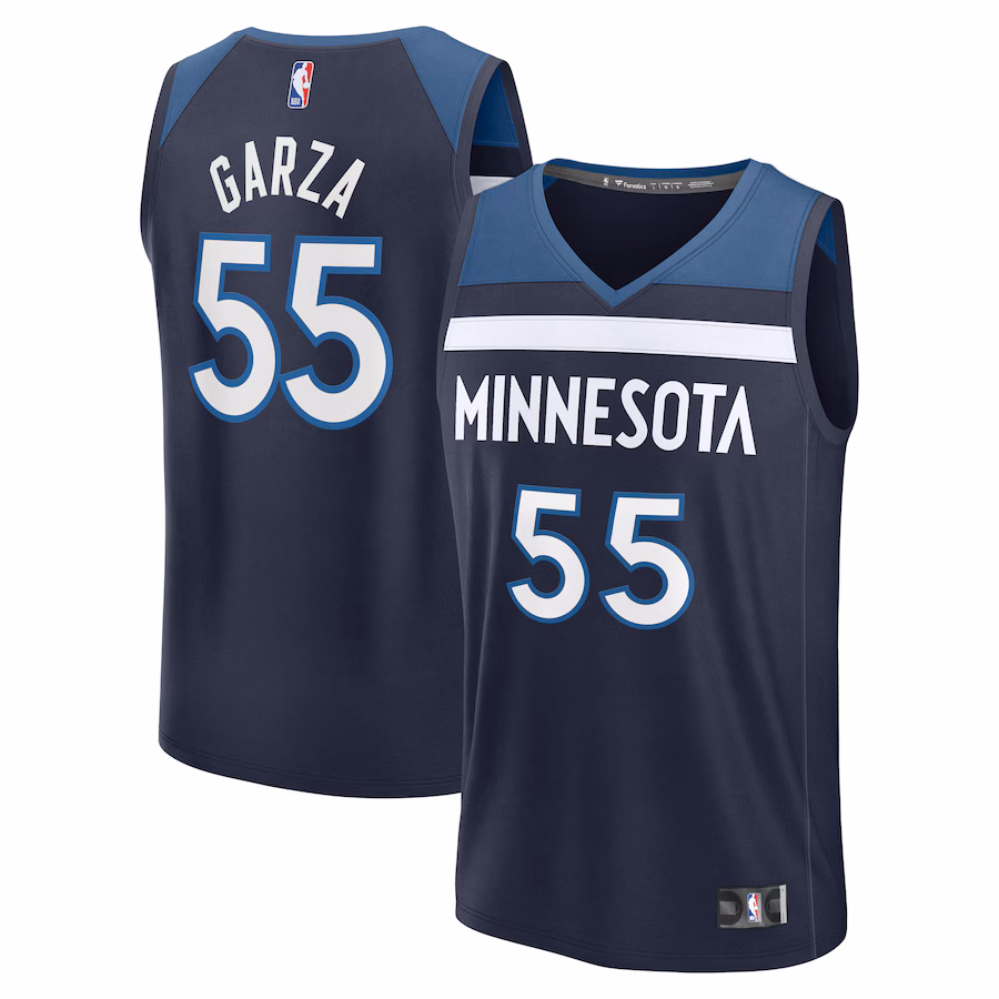 Men's Minnesota Timberwolves Luka Garza Fanatics Navy Fast Break Replica Player Jersey - Icon Edition - Puhuasuan