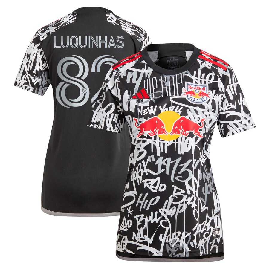 Women's New York Red Bulls Luquinhas adidas Black 2023 Freestyle Replica Player Jersey - Puhuasuan