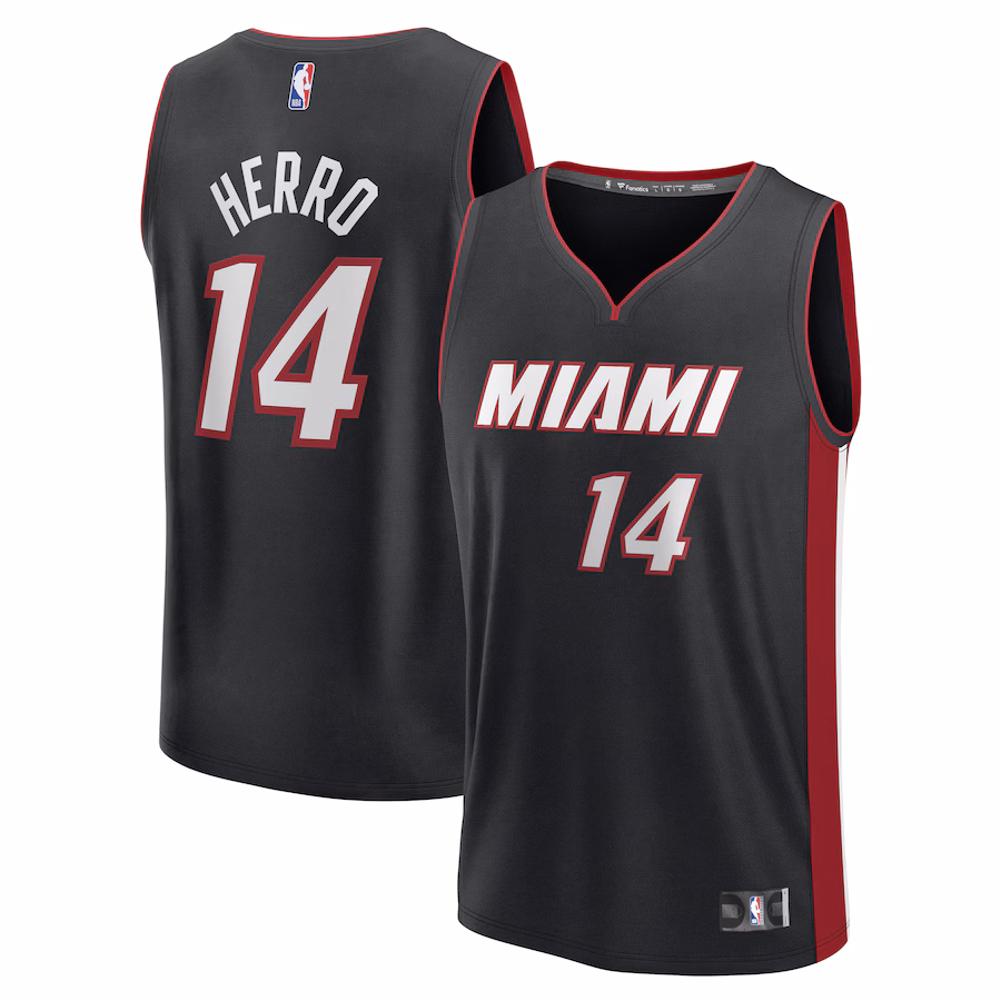 Youth Miami Heat Tyler Herro Fanatics Black Fast Break Replica Player Jersey - Icon Edition - Puhuasuan