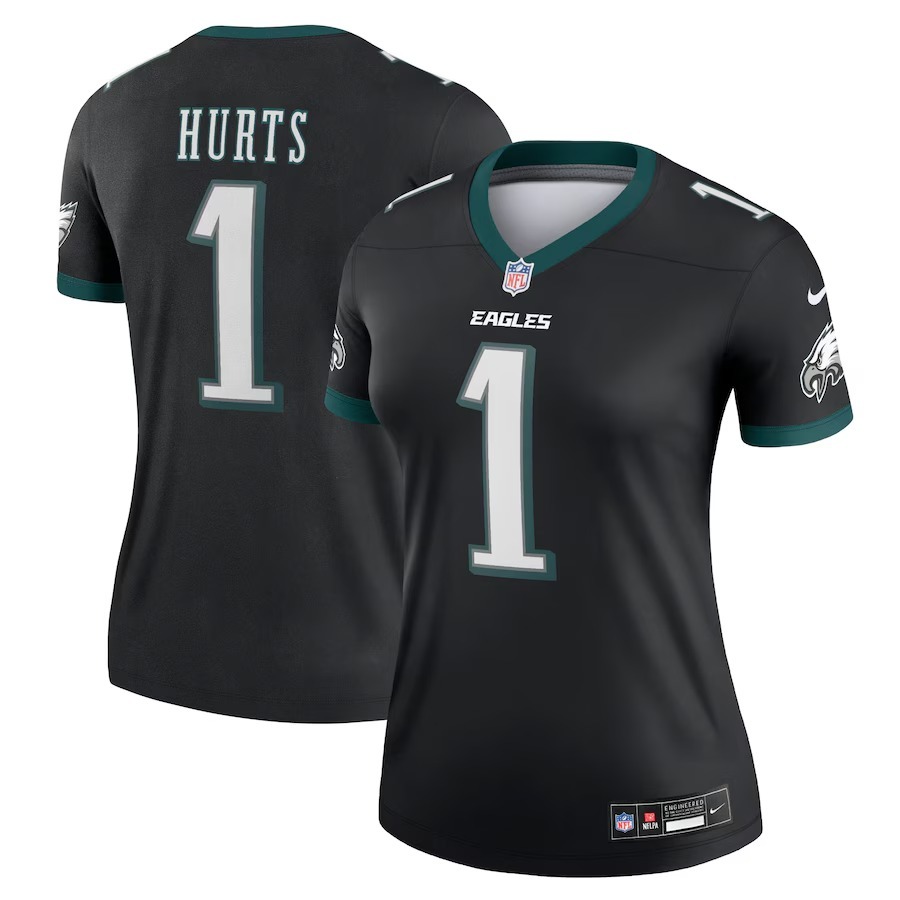 Women's Philadelphia Eagles Jalen Hurts Nike Black Alternate Legend Player Performance Top - Puhuasuan