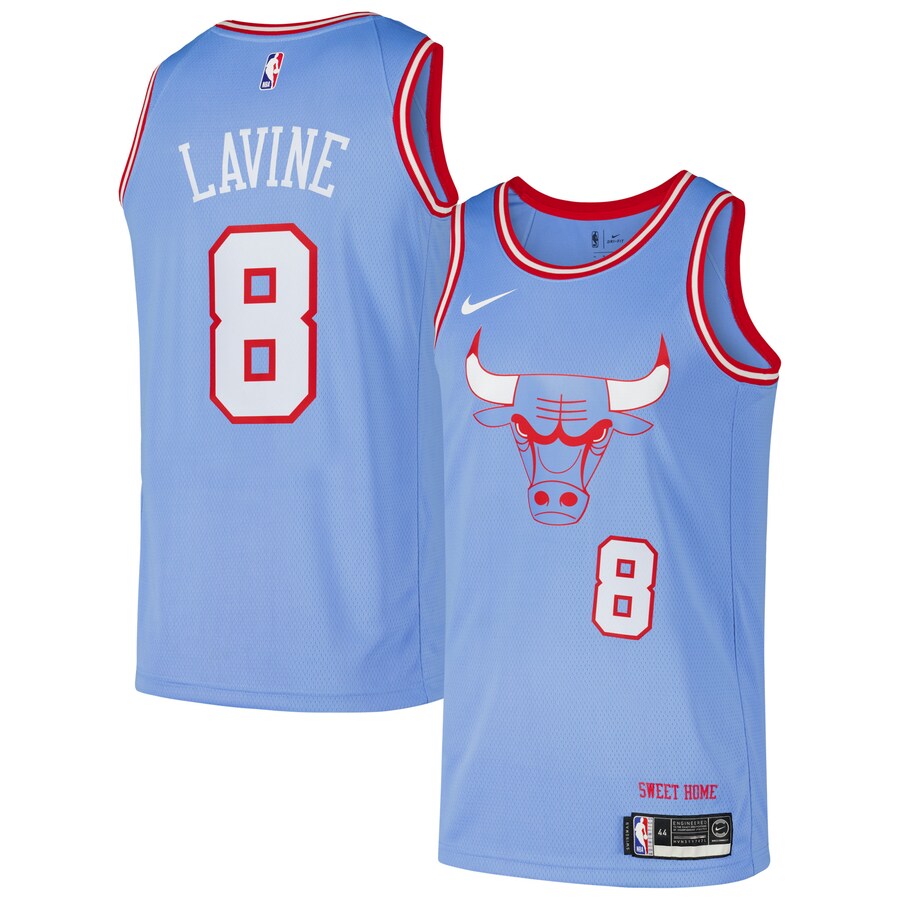 Men's Chicago Bulls Zach LaVine Nike Blue Swingman Player Jersey - City Edition - Puhuasuan