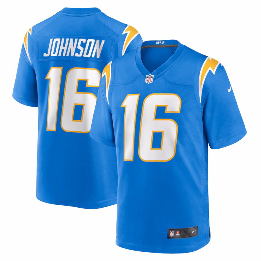 Men's Los Angeles Chargers Tyler Johnson Nike  Powder Blue Team Game Jersey - Puhuasuan