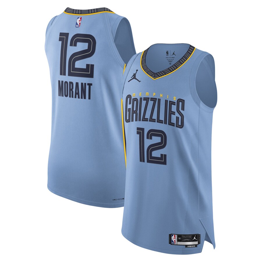 Men's Memphis Grizzlies Ja Morant Jordan Brand Light Blue Authentic Player Jersey - Statement Edition - Puhuasuan