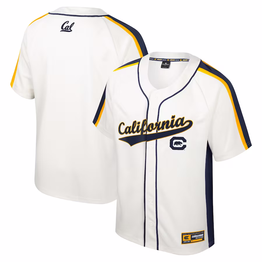 Cal Bears Colosseum Ruth Button-Up Baseball Jersey - Cream - Puhuasuan