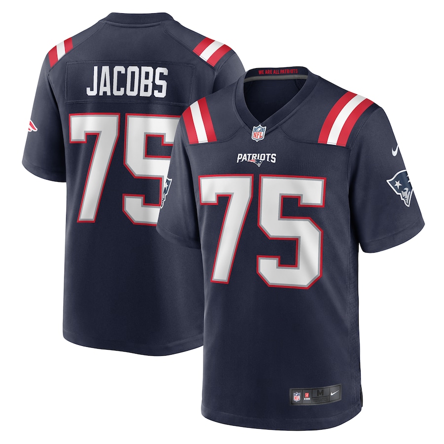 Men's New England Patriots Demontrey Jacobs Nike Navy Game Jersey - Puhuasuan