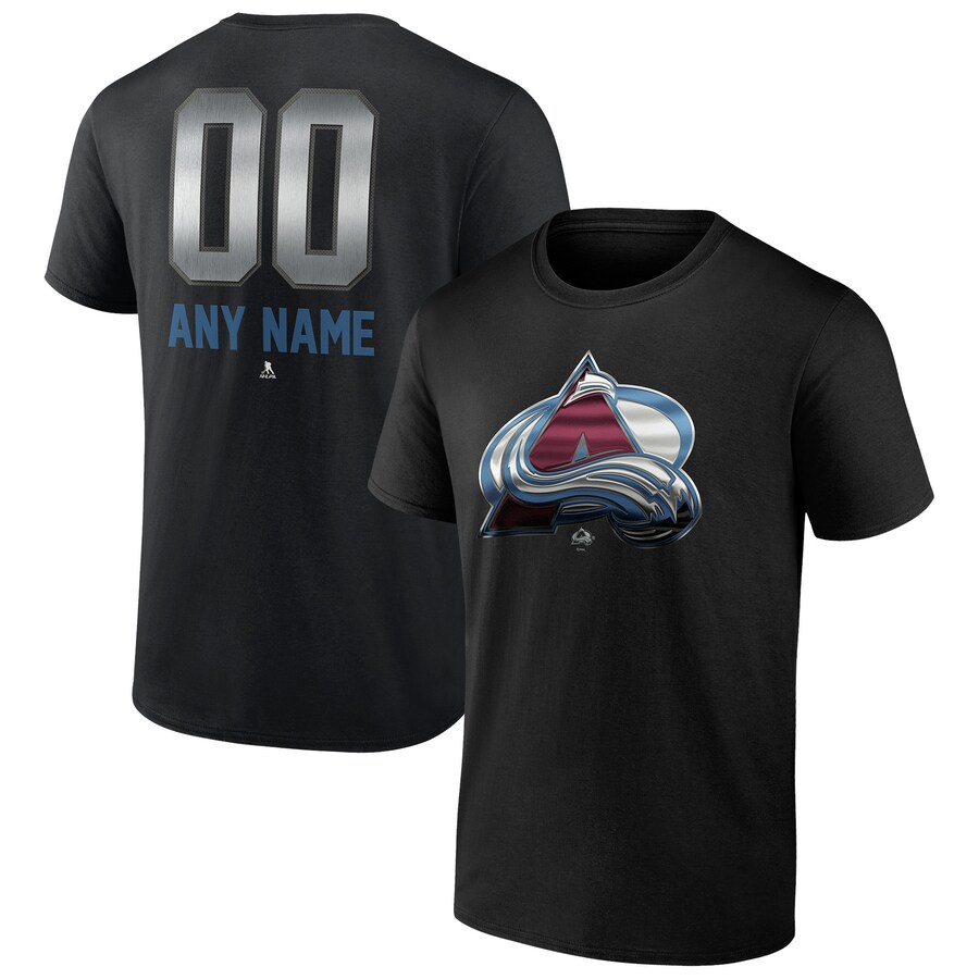 Men's Colorado Avalanche Black Personalized Midnight Mascot Logo T-Shirt - Puhuasuan