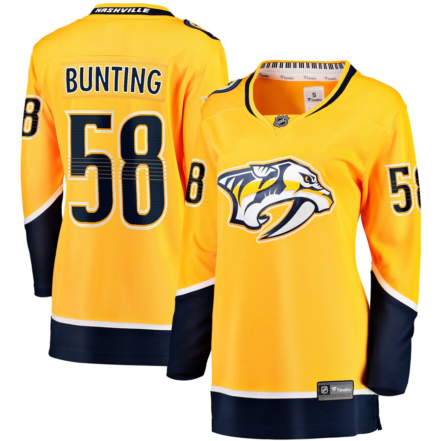 Women's Nashville Predators Michael Bunting Fanatics Gold Home Breakaway Player Jersey - Puhuasuan
