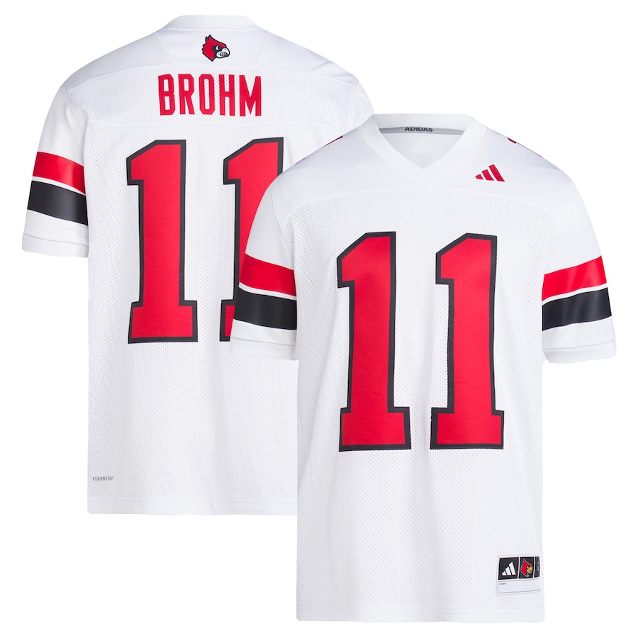 Men's adidas Jeff Brohm White Louisville Cardinals Football Icon Premier Jersey - Puhuasuan