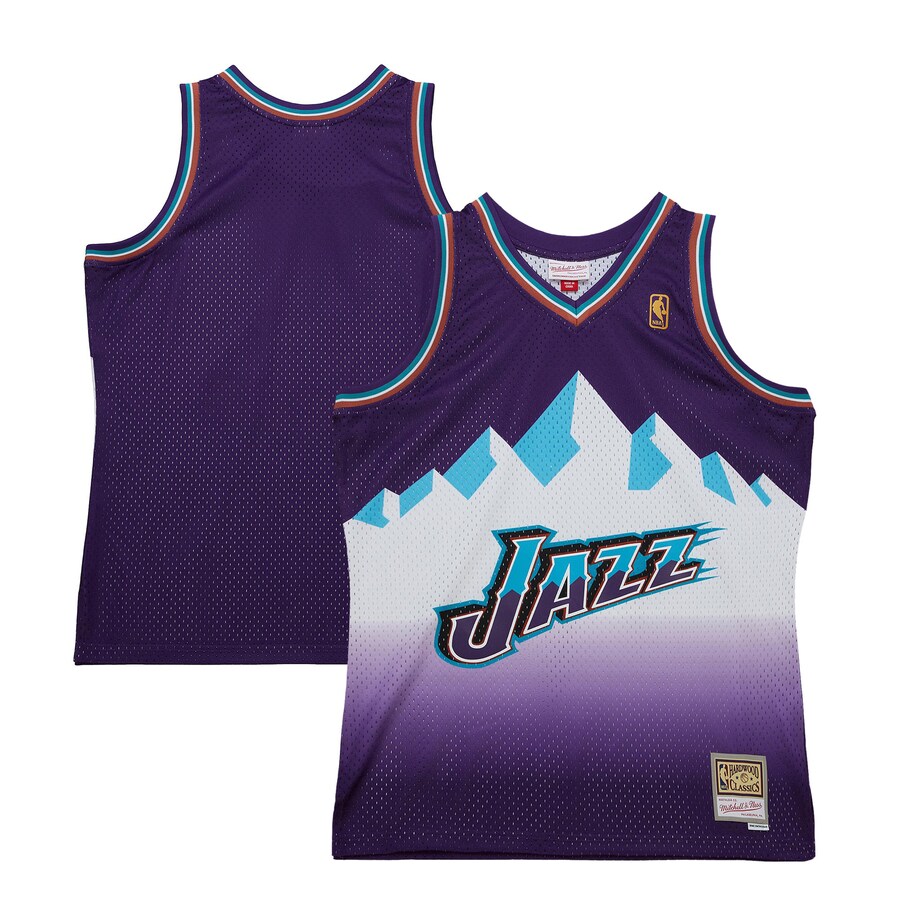Men's Utah Jazz  Mitchell & Ness Purple 1996-97 Hardwood Classics Swingman Jersey - Puhuasuan