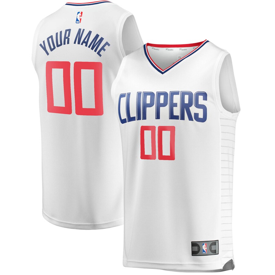 Youth LA Clippers Fanatics White Fast Break Custom Replica Jersey - Association Edition - Puhuasuan