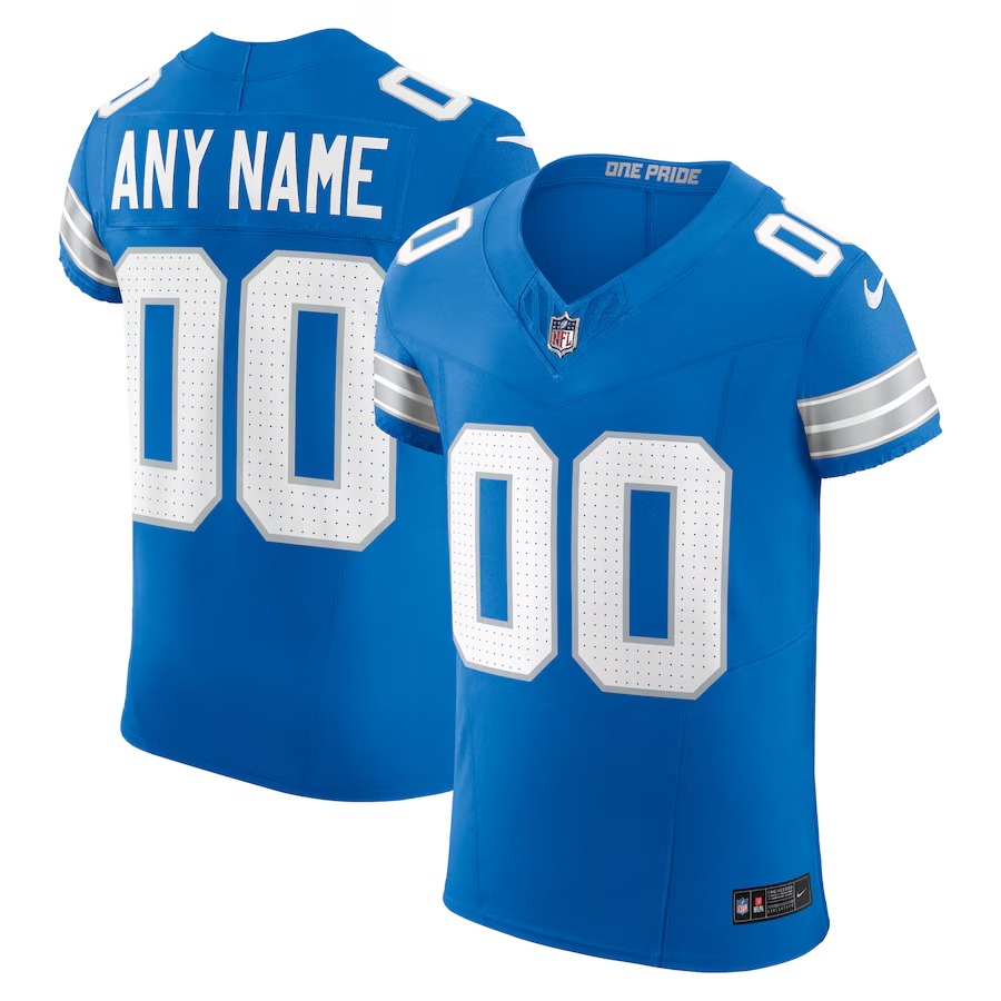 Men's Detroit Lions Nike Blue Team Vapor F.U.S.E. Elite Custom Jersey - Puhuasuan