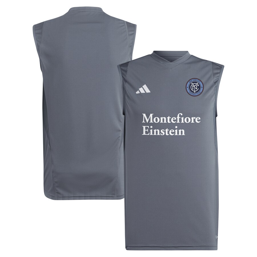 Men's New York City FC adidas Gray 2024 Sleeveless Training Jersey - Puhuasuan
