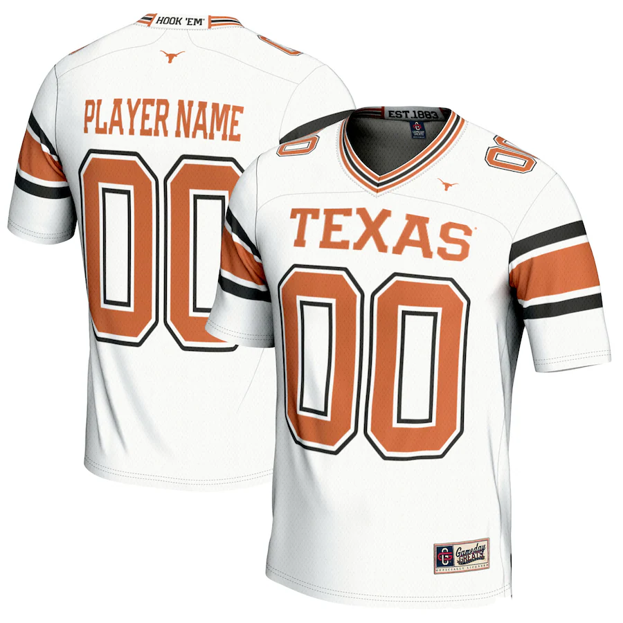 Texas Longhorns GameDay Greats Youth NIL Pick-A-Player Football Fashion Jersey - White - Puhuasuan