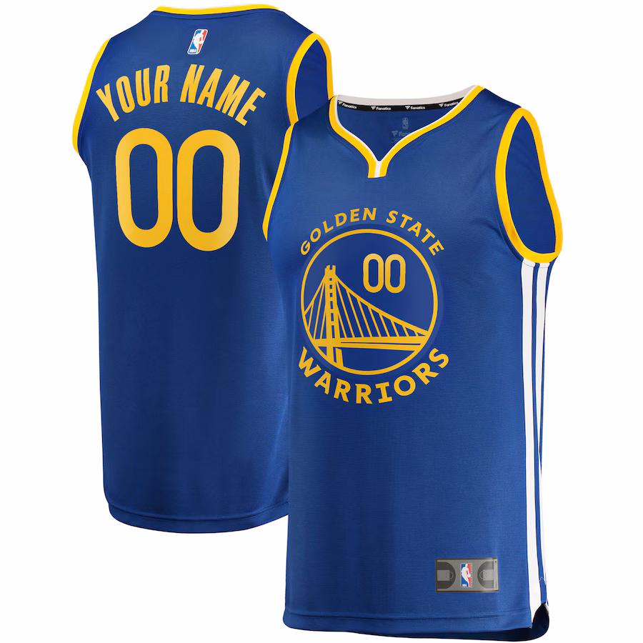 Men's Golden State Warriors Fanatics Royal Fast Break Custom Replica Jersey - Icon Edition - Puhuasuan