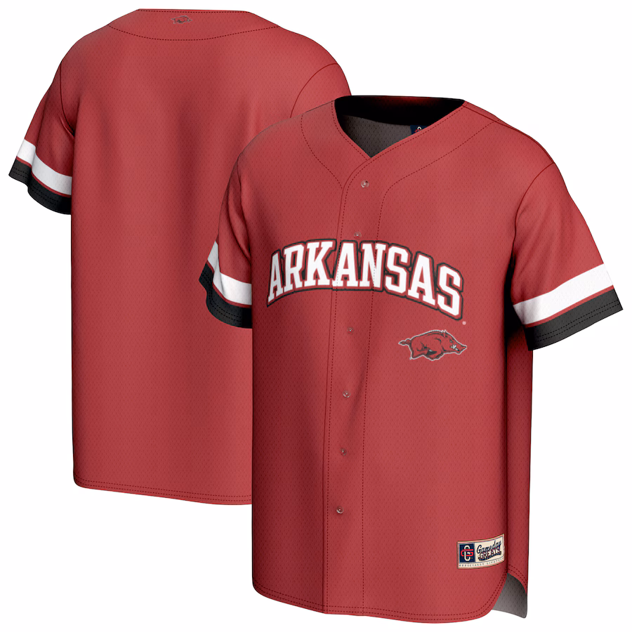 Youth GameDay Greats Cardinal Arkansas Razorbacks Spirit Baseball Jersey - Puhuasuan