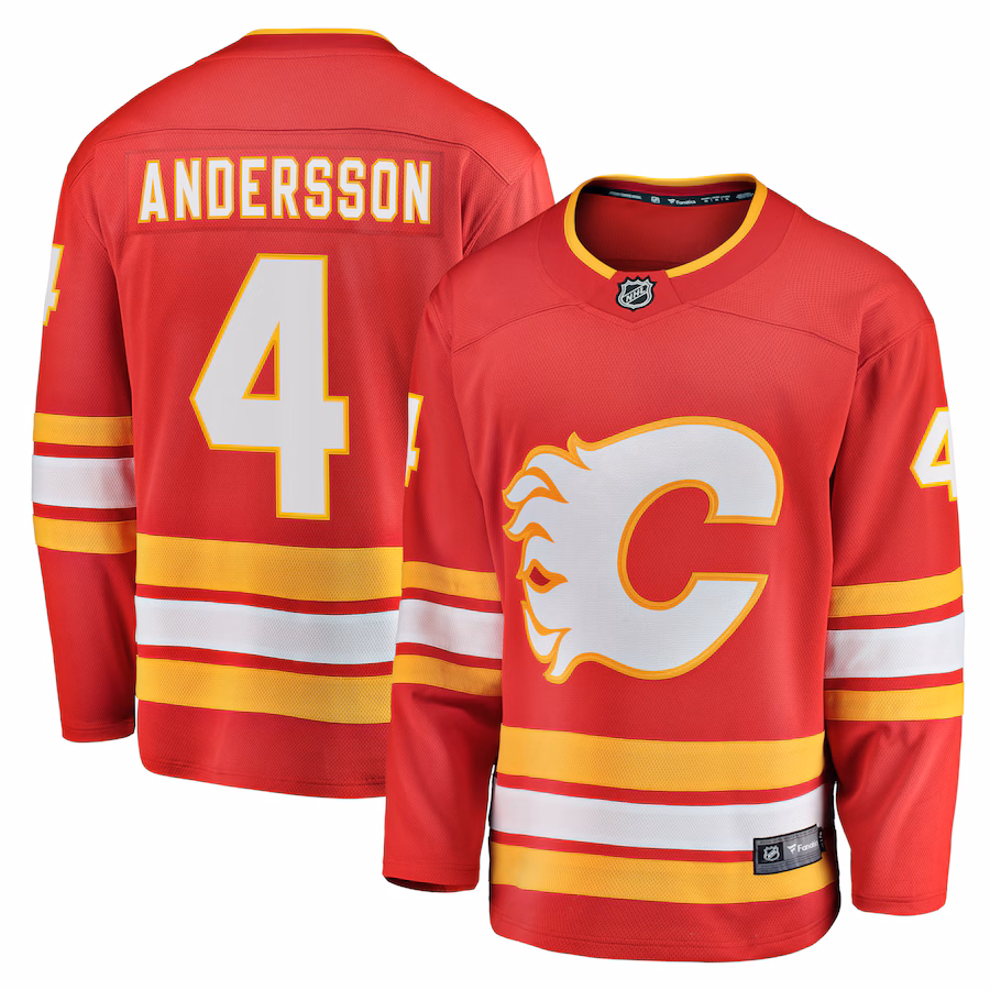 Men's Calgary Flames Rasmus Andersson Fanatics Red Home Team Breakaway Player Jersey - Puhuasuan