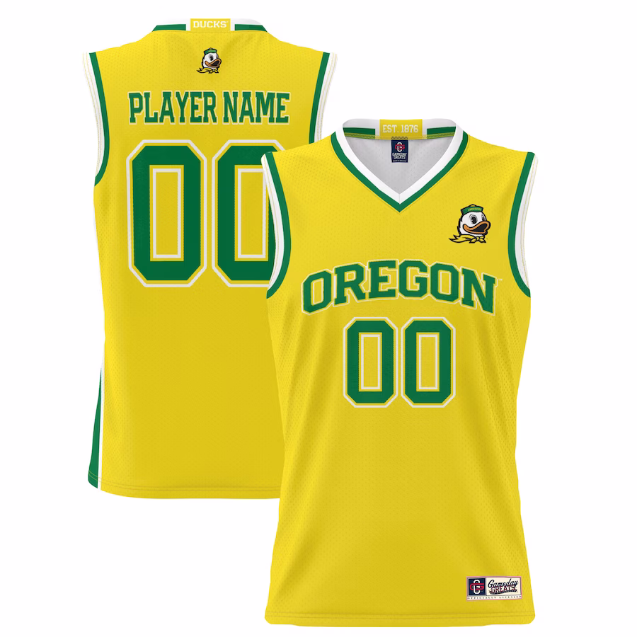 Oregon Ducks GameDay Greats Youth NIL Pick-A-Player Lightweight Basketball Jersey - Yellow - Puhuasuan