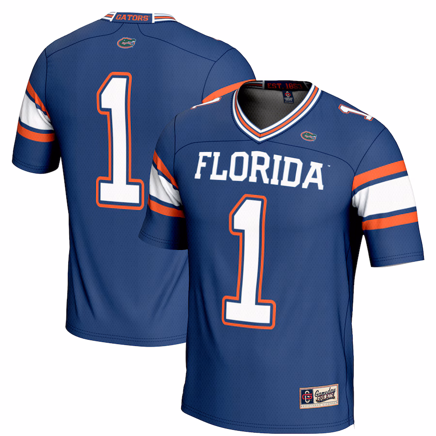 Men's GameDay Greats #1 Royal Florida Gators Football Jersey - Puhuasuan