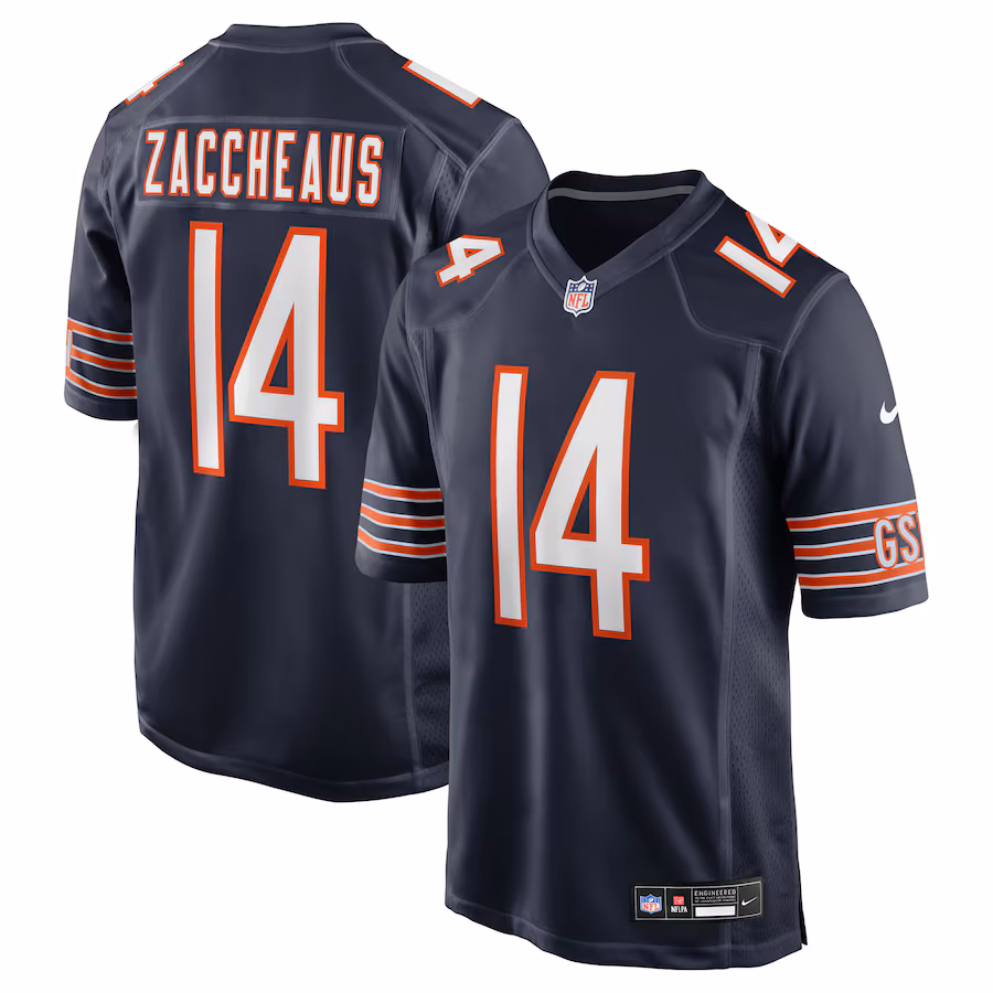 Men's Chicago Bears Olamide Zaccheaus Nike Navy Team Game Jersey - Puhuasuan
