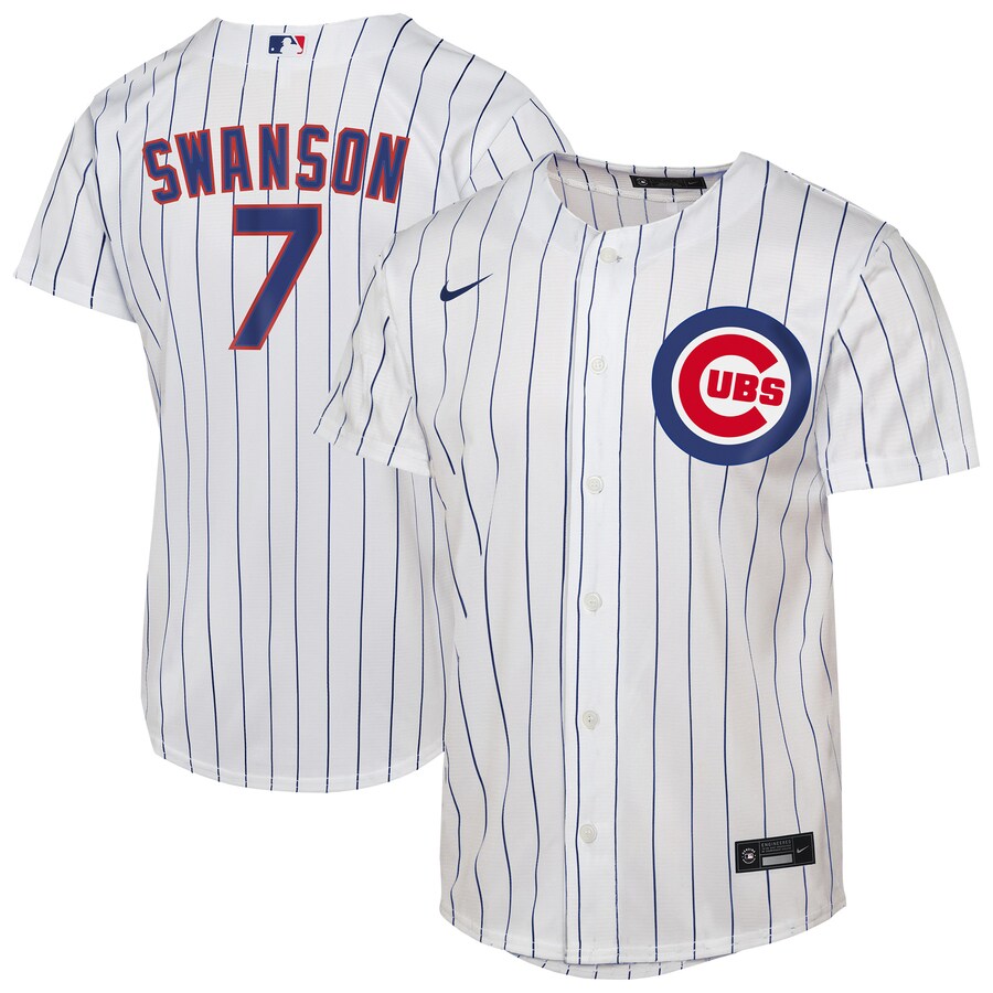 Youth Chicago Cubs Dansby Swanson Nike White Home Replica Player Jersey - Puhuasuan