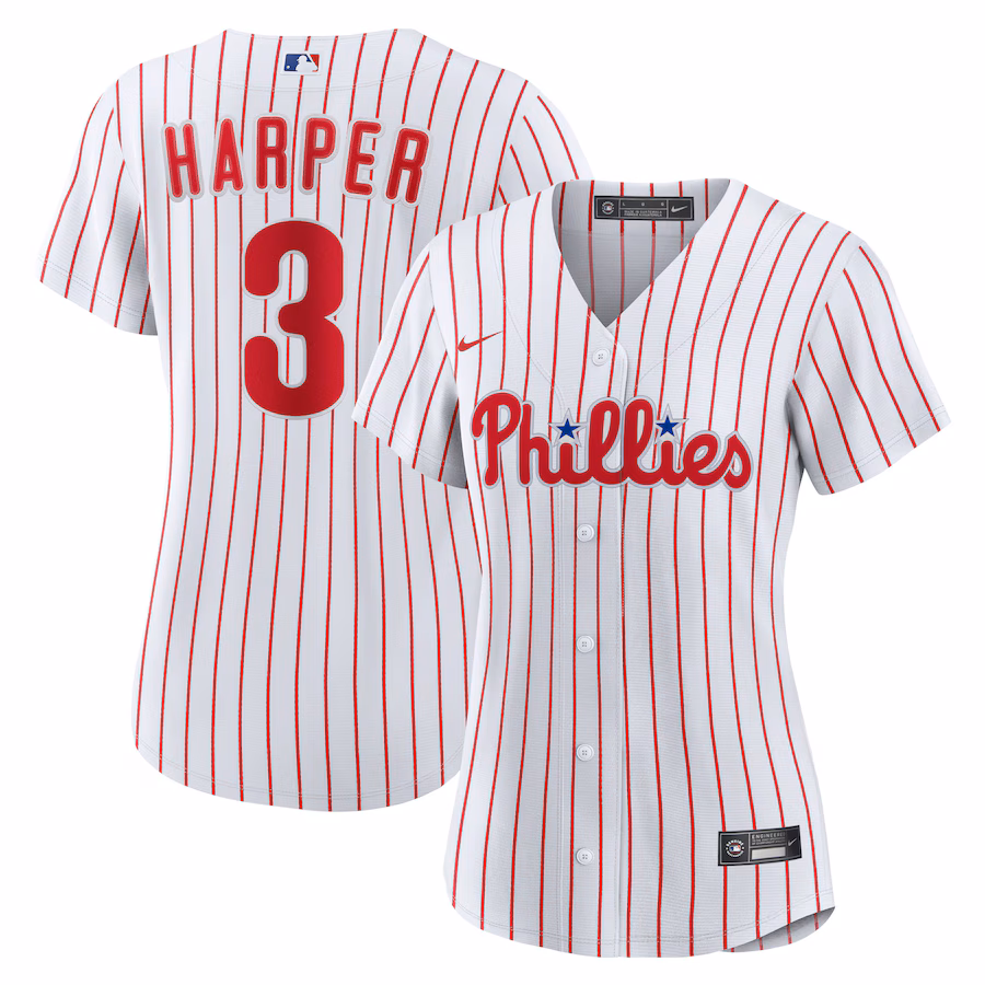 Women's Philadelphia Phillies Bryce Harper Nike White Home Replica Player Jersey - Puhuasuan