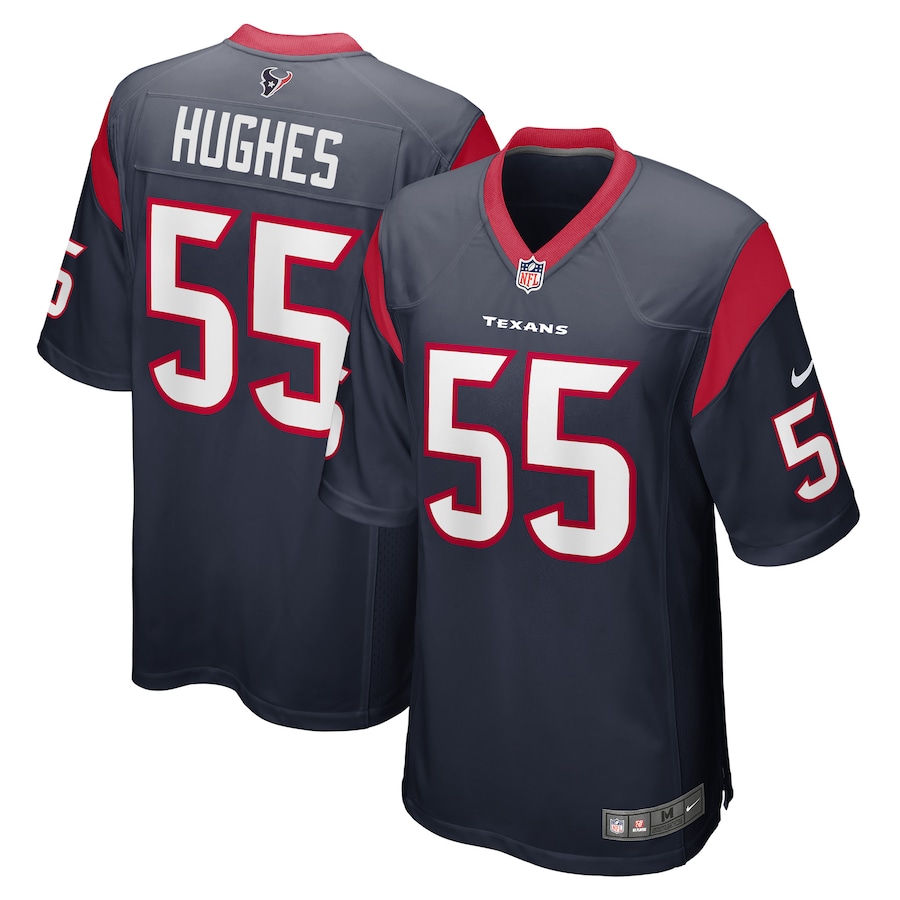 Men's Houston Texans Jerry Hughes Nike Navy Game Player Jersey - Puhuasuan