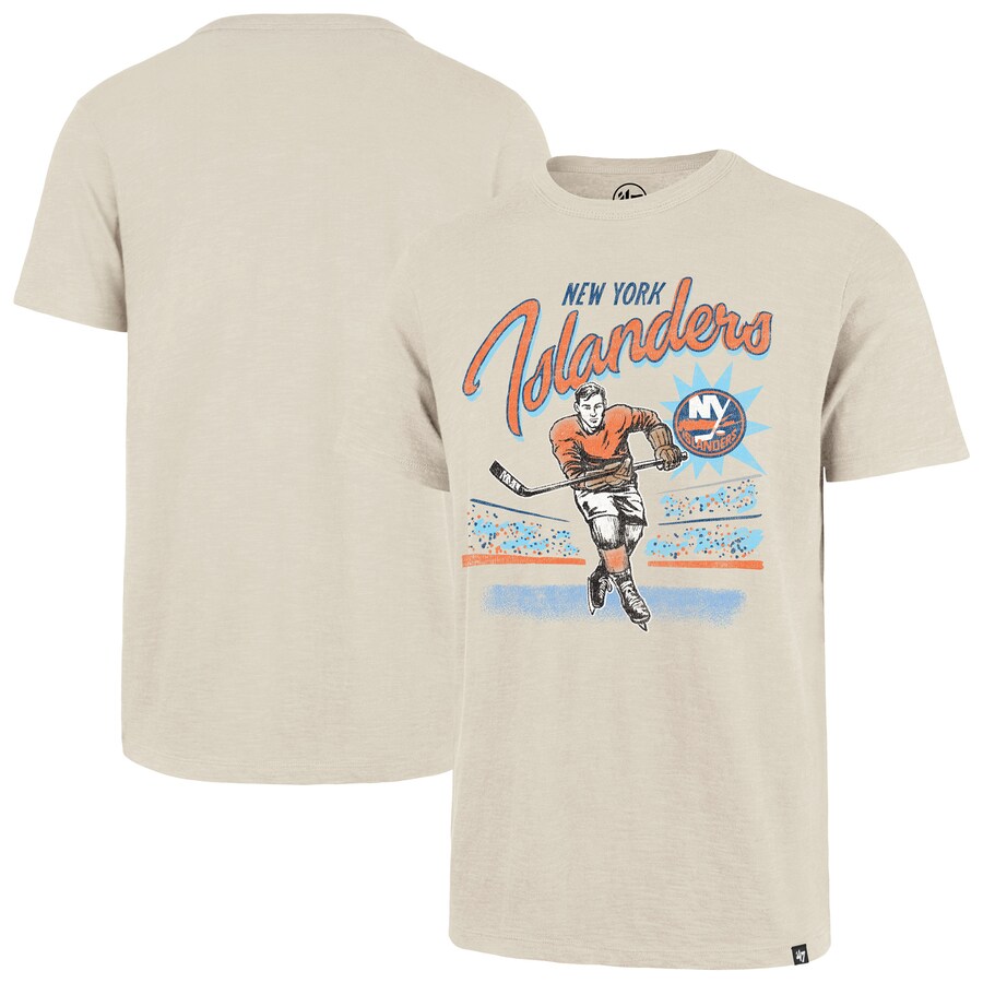 Men's New York Islanders '47 Natural Hockey Player Golden Age Scrum T-Shirt - Puhuasuan