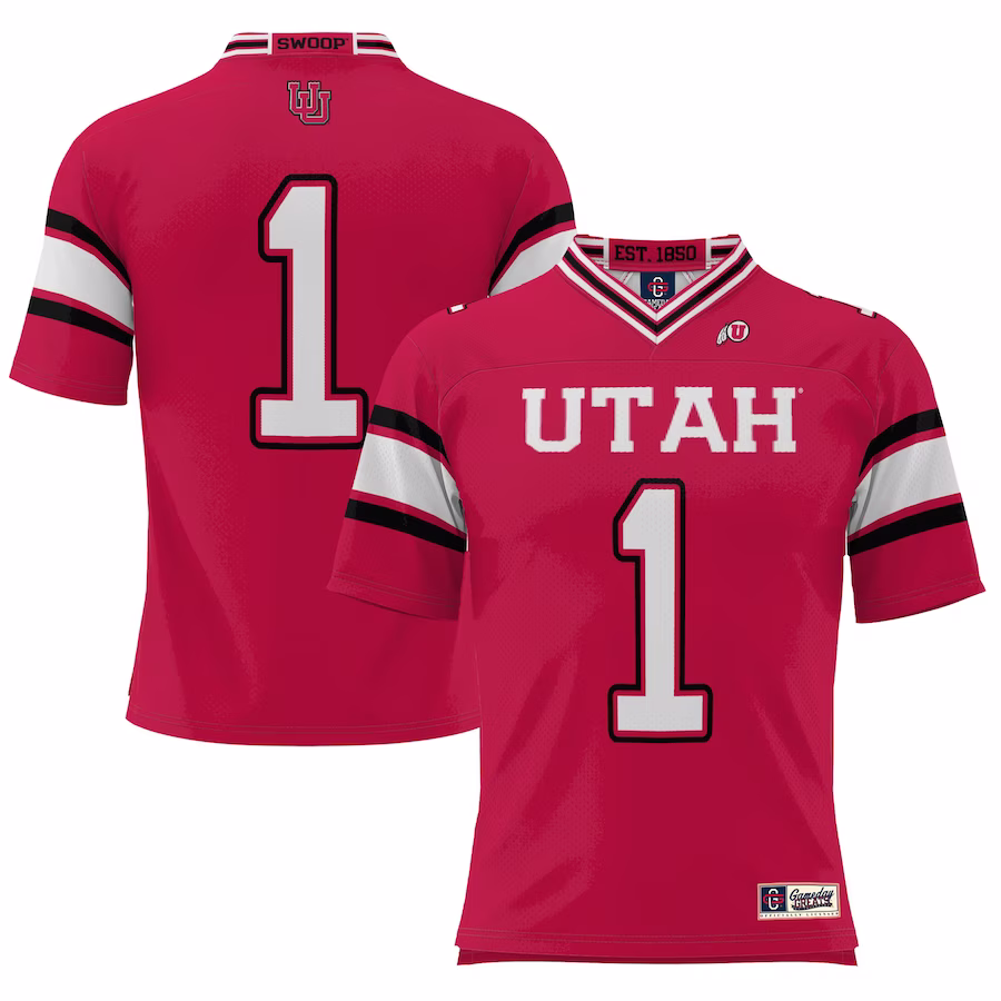 #1 Utah Utes GameDay Greats Football Jersey - Red - Puhuasuan
