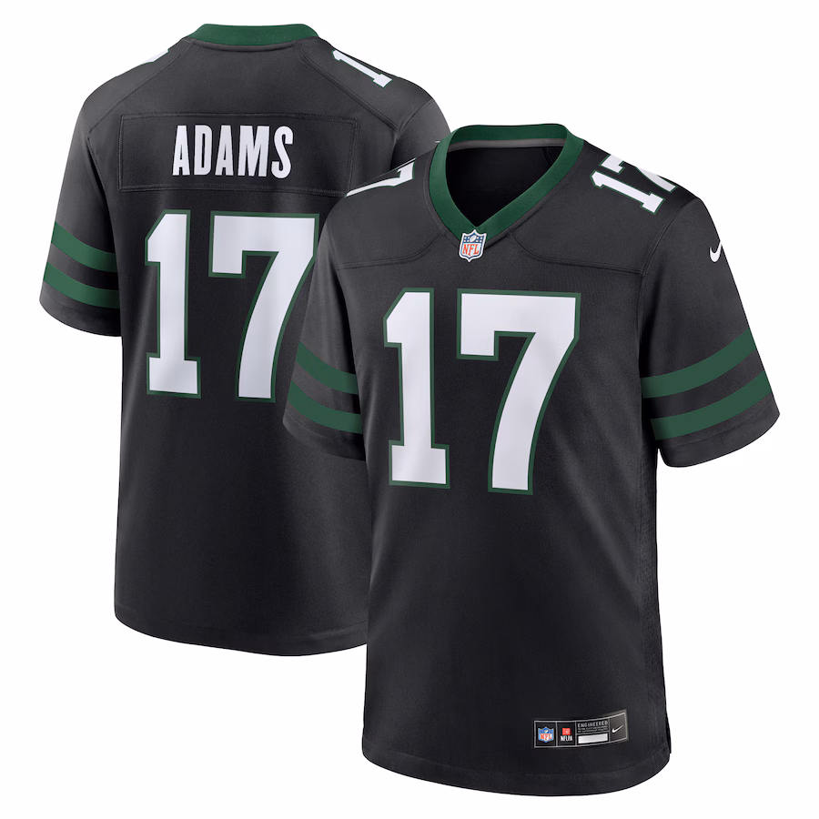 Men's New York Jets Davante Adams Nike Legacy Black Alternate Game Jersey - Puhuasuan