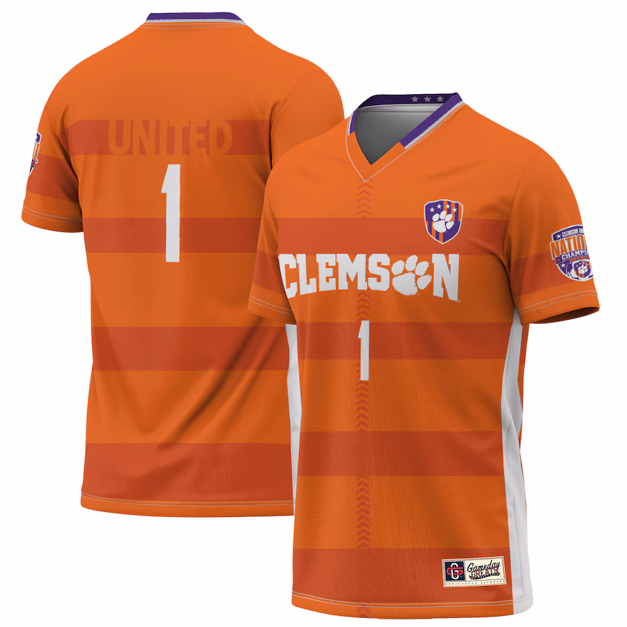 Youth GameDay Greats #1 Orange Clemson Tigers 2023 NCAA Men's Soccer National Champions Four-Star Lightweight Fashion Jersey - Puhuasuan