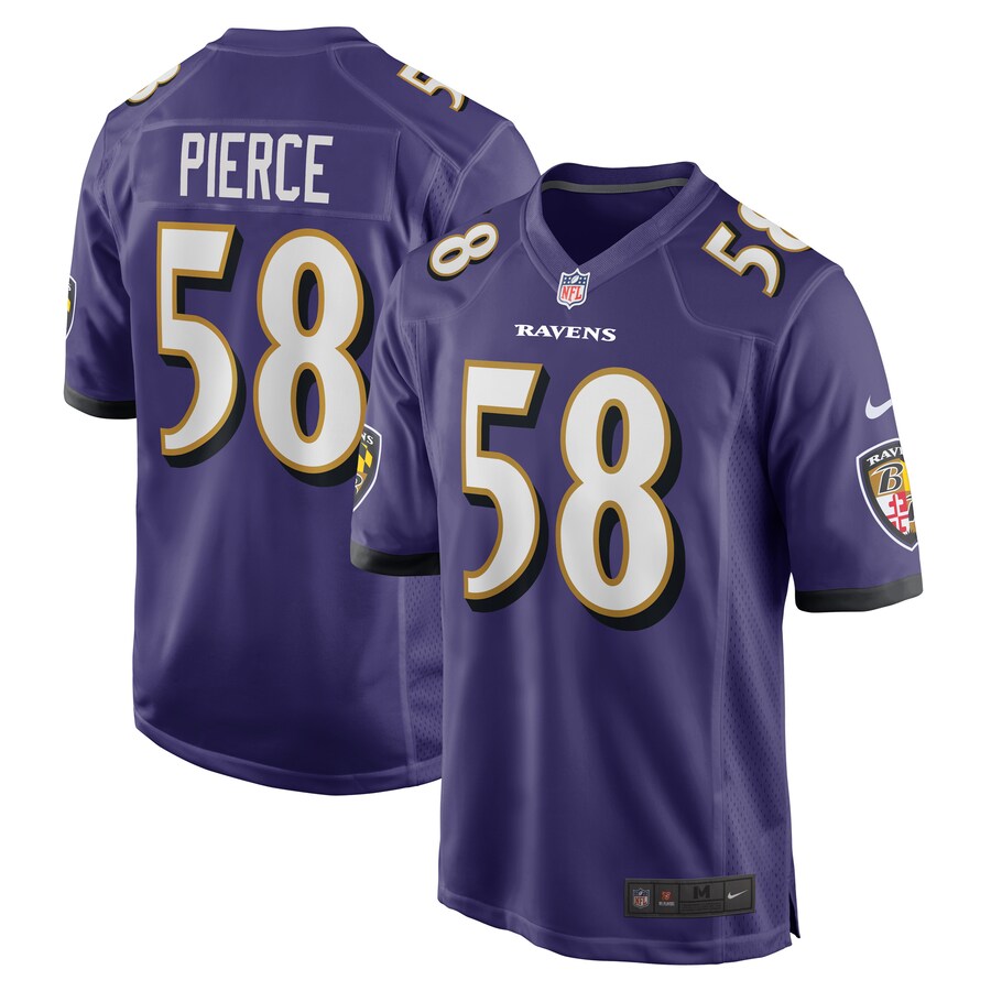 Men's Baltimore Ravens Michael Pierce Nike Purple Game Jersey - Puhuasuan