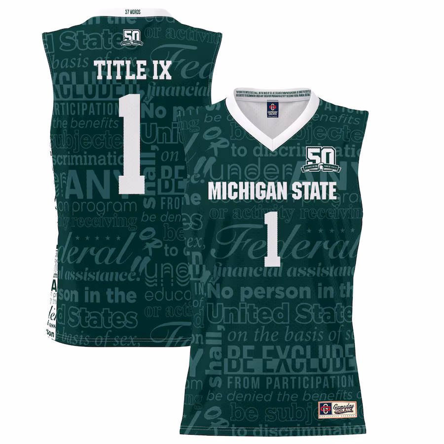 Men's GameDay Greats #1 Green Michigan State Spartans 2022 Title IX Lightweight Jersey - Puhuasuan