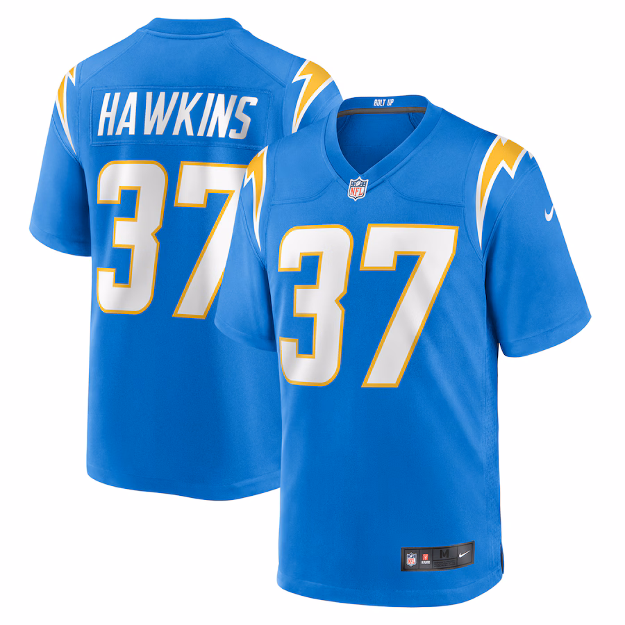 Men's Los Angeles Chargers Jaylinn Hawkins Nike  Powder Blue  Game Jersey - Puhuasuan
