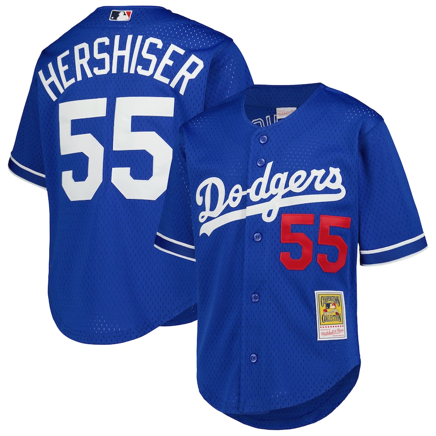 Youth Los Angeles Dodgers Orel Hershiser Mitchell & Ness Royal Cooperstown Collection Mesh Batting Practice Jersey - Puhuasuan