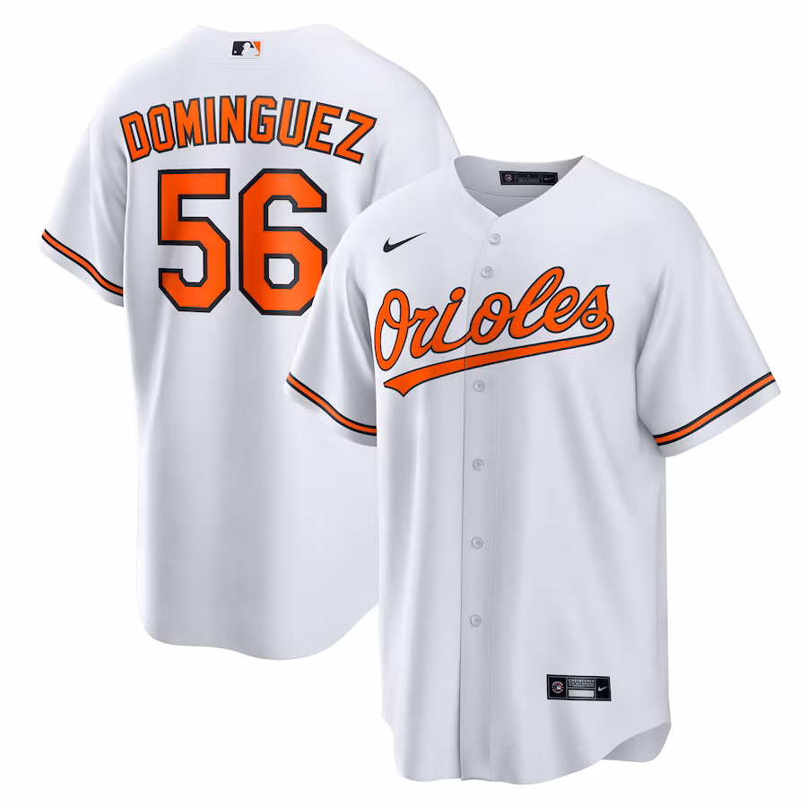 Men's Baltimore Orioles Seranthony Dominguez Nike White Home Replica Jersey - Puhuasuan