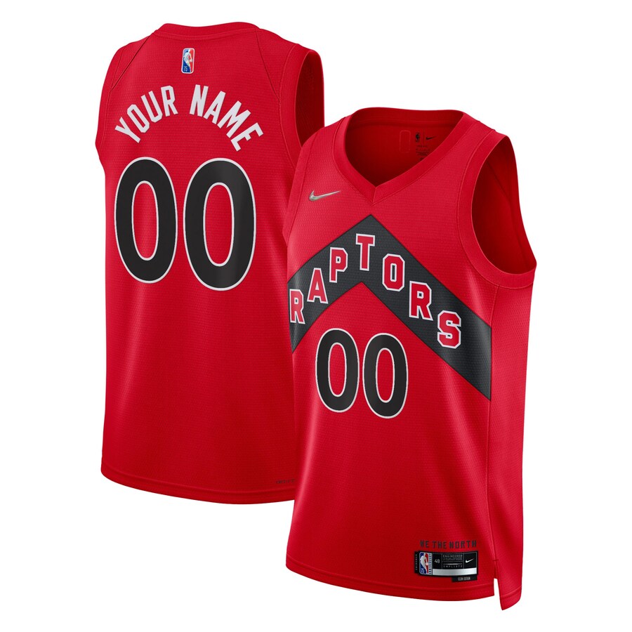 Men's Toronto Raptors Nike Red 2021/22 Diamond Swingman Custom Jersey - Icon Edition - Puhuasuan