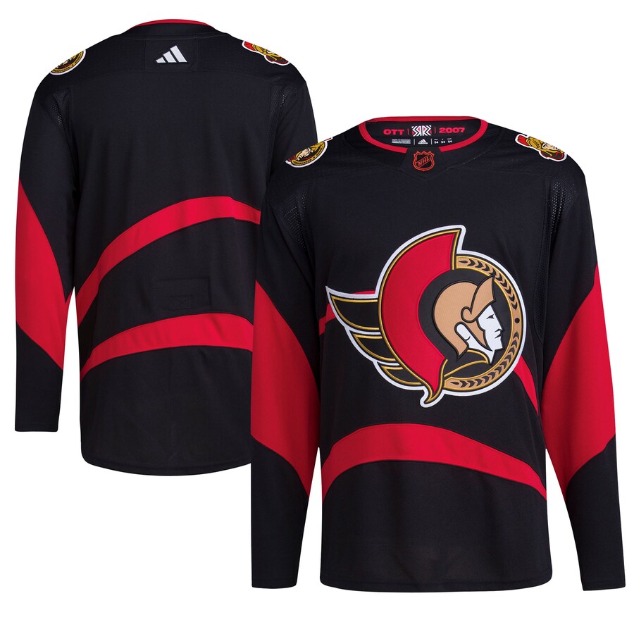 Men's Ottawa Senators adidas Black Reverse Retro 2.0 Authentic Blank Jersey - Puhuasuan