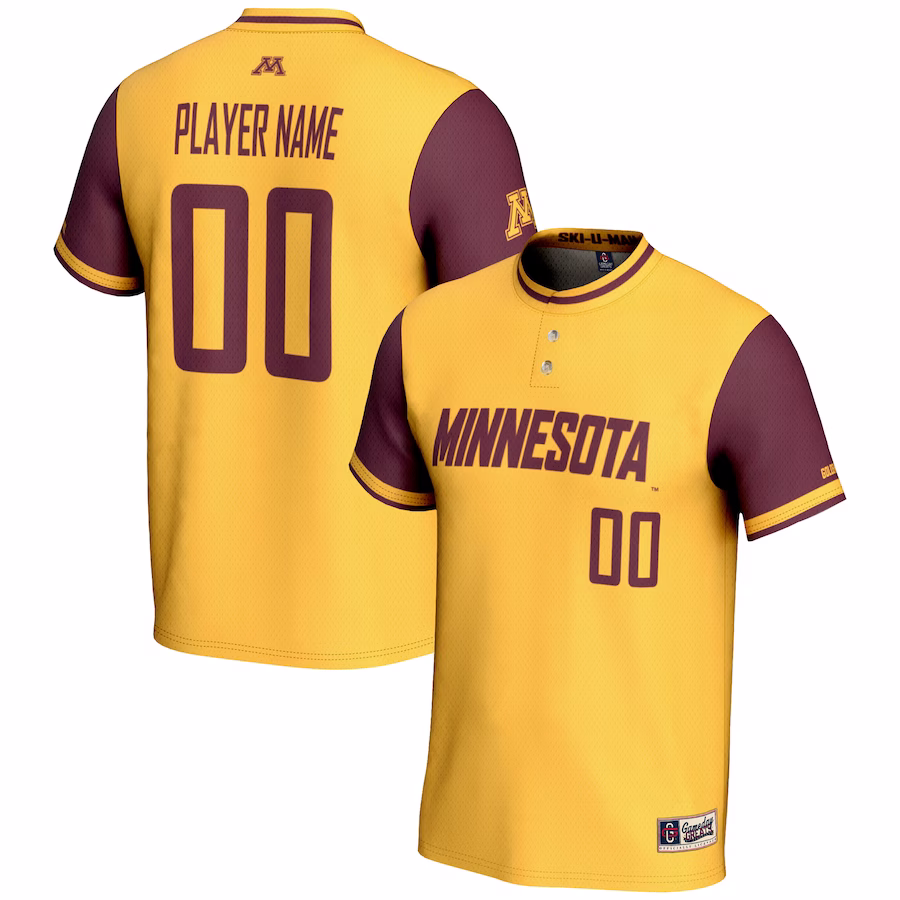 Minnesota Golden Gophers GameDay Greats Youth  NIL Pick-A-Player Lightweight Softball Jersey �?Gold - Puhuasuan