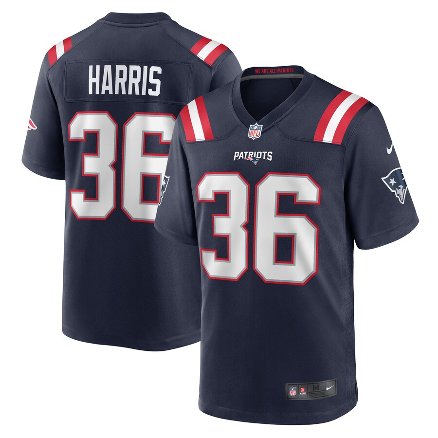 Men's New England Patriots Kevin Harris Nike Navy Game Player Jersey - Puhuasuan