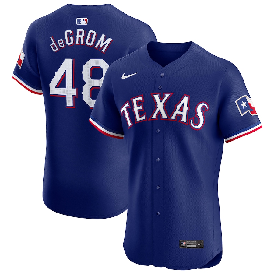 Men's Texas Rangers Jacob deGrom Nike Royal Alternate Elite Player Jersey - Puhuasuan