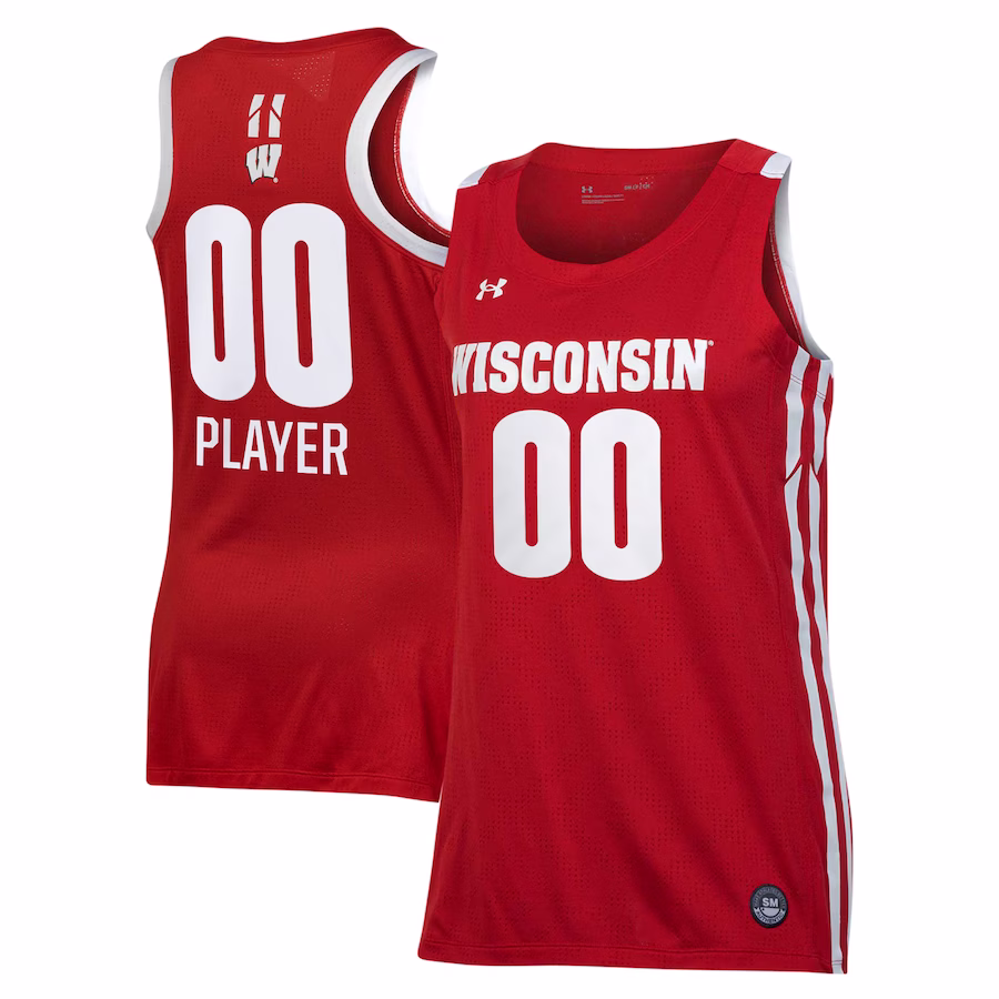 Wisconsin Badgers Under Armour Women's Pick-A-Player NIL Women's Basketball Jersey - Red - Puhuasuan