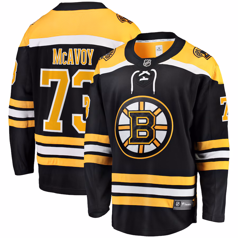 Men's Boston Bruins Charlie McAvoy Fanatics Black Home Breakaway Jersey - Puhuasuan
