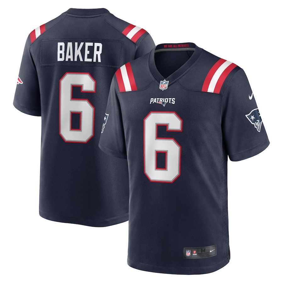Men's New England Patriots Javon Baker Nike  Navy Team Game Jersey - Puhuasuan