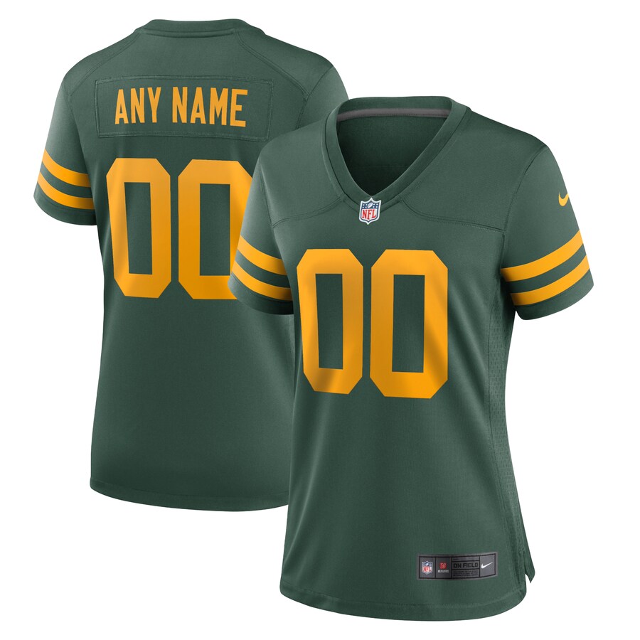 Women's Green Bay Packers Nike Green Alternate Custom Jersey - Puhuasuan